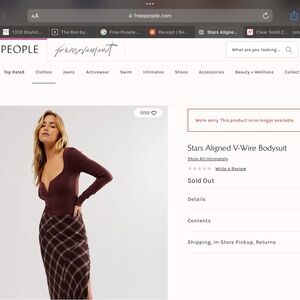 Free People V-Wire Bodysuit and Plaid Skirt